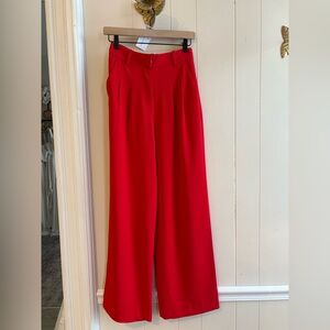 High waisted tailored trousers in red